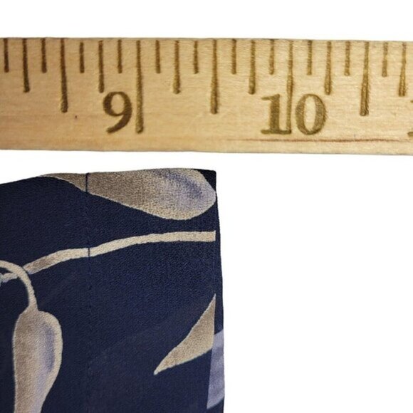 Pendleton Midi Skirt Suit Size 10 Lightweight Floral Navy Button Front Blouse - Picture 8 of 11